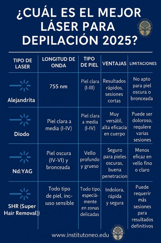 infografia cual es el mejor láser para depilación 2025