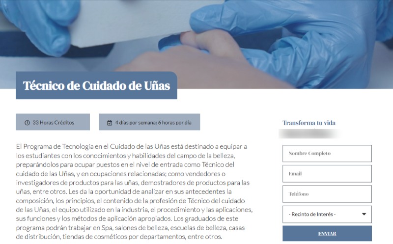 programa de Técnico de cuidado de Uñas en Puerto Rico 