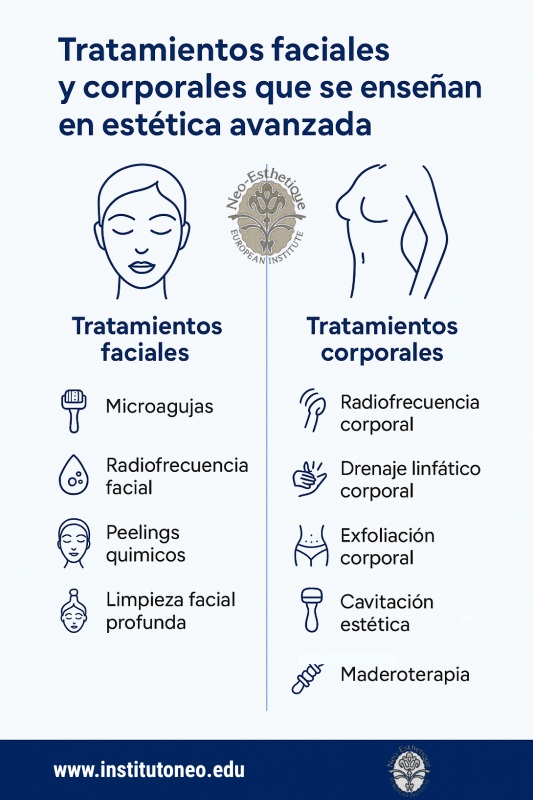 Tratamientos Estética Avanzada facial y corporal que se aprenden en curso de estetica avanzada en Puerto Rico 2025