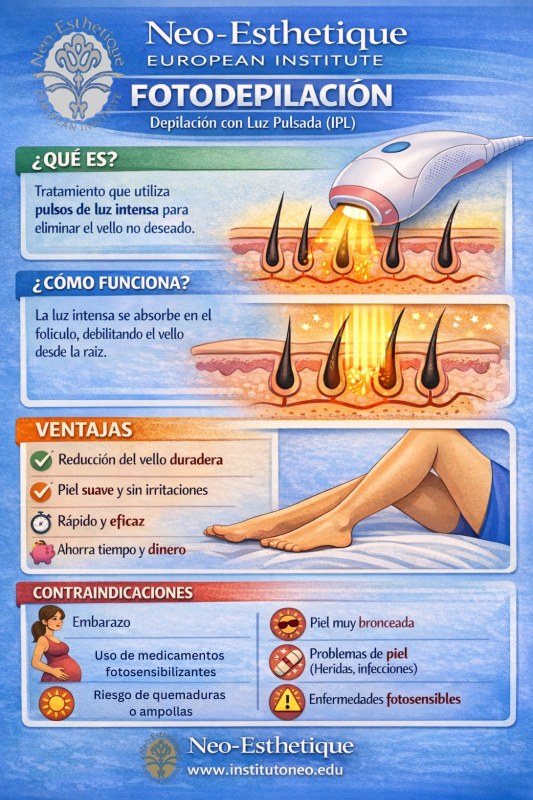 infografia sobre fotodepilacion, qué es y como funciona